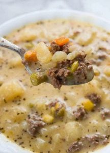 Creamy Potato & Hamburger Soup Made In the Crockpot - Recipes Fiber