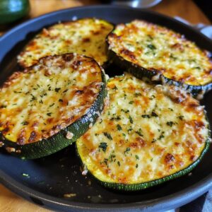 rilled Cheesy Garlic Zucchini Steaks topped with fresh parsley