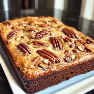 A fresh-baked loaf of Honey Butter Sweet Alabama Pecanbread, drizzled with honey and garnished with pecans.