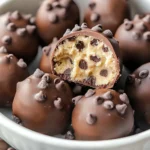 Chocolate Chip Cookie Dough Truffles on a plate