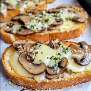 Gourmet Cheesy Mushroom and Garlic Toasts