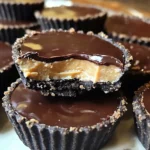 Mini Chocolate Peanut Butter Pies with a rich chocolate ganache topping