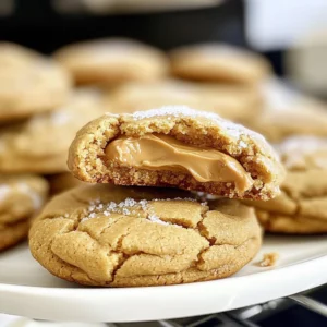 Peanut Butter Stuffed Cookies with a gooey peanut butter center