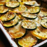 Zucchini and Yellow Squash Gratin with a golden breadcrumb topping