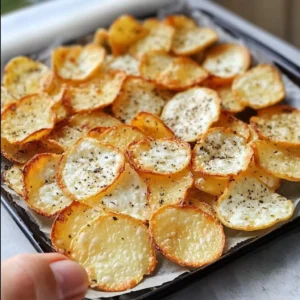 A plate of crispy, golden-brown Cottage Cheese Chips served with a side of hummus.