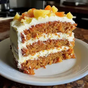 Slice of Hawaiian carrot pineapple cake topped with cream cheese frosting