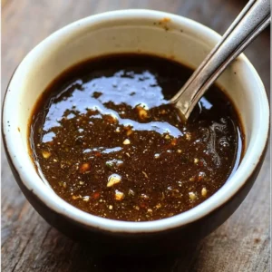 A bowl of Jamaican Jerk Sauce with fresh spices and herbs around it.