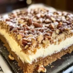 A slice of Neiman Marcus Cake with a golden crust and creamy center, served on a white plate.
