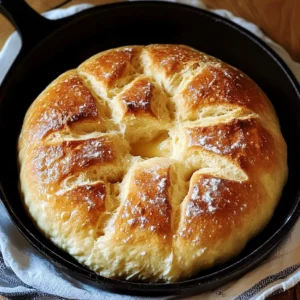 A freshly cooked No-Oven Stovetop Bread loaf, golden brown and ready to serve.