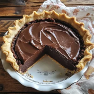 A slice of Old-Fashioned Chocolate Pie with meringue topping, served on a plate.