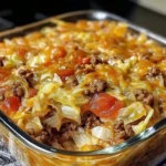 Beef and cabbage casserole, baked cabbage dish, easy beef dinner