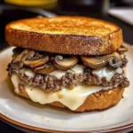 Swiss Mushroom Melt sandwich with golden toasted bread and melted cheese
