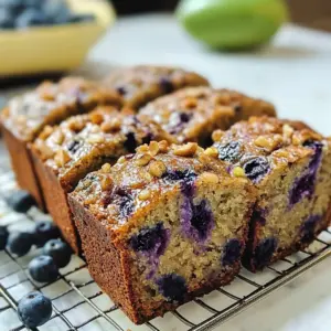 Sliced blueberry zucchini bread on a wooden board with fresh berries and butter