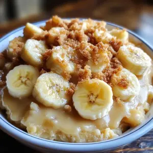 Slice of Southern Banana Cobbler served warm with vanilla ice cream on top