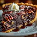 Delicious Brownie Pecan Pie with chocolate and pecans