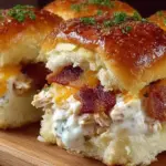 Delicious Chicken Bacon Ranch Sliders on a plate