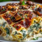 Delicious Chicken, Mushroom, and Spinach Lasagna, perfect for dinner
