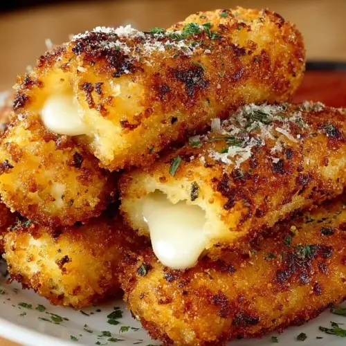 Plate of crispy mozzarella bites with marinara sauce on the side