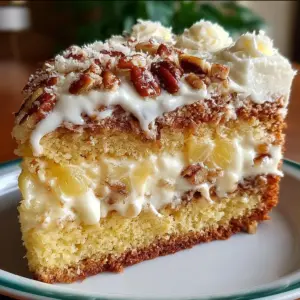 Moist Elvis Presley Cake topped with frosting and chopped pecans