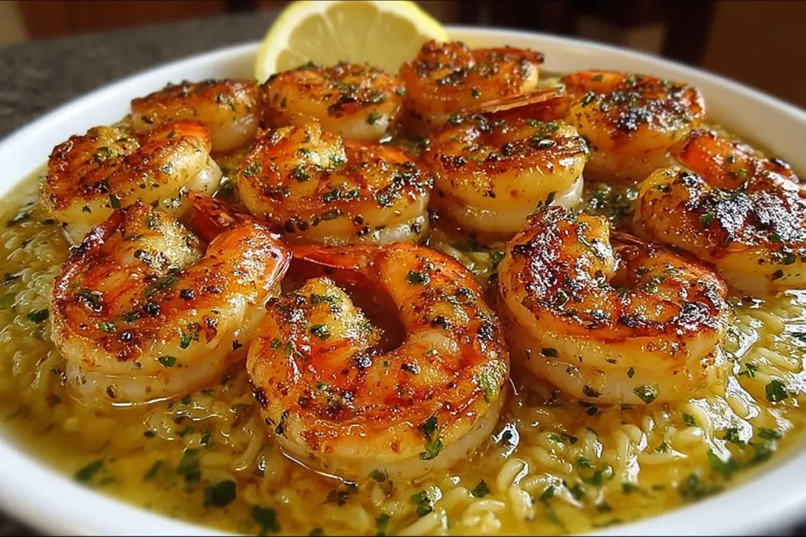 Delicious Red Lobster Shrimp served with garlic butter and lemon.
