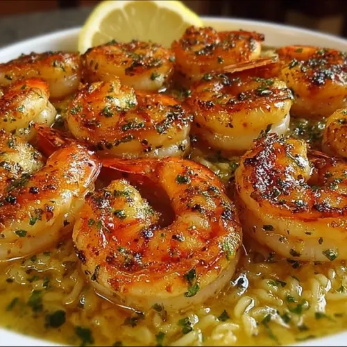 Delicious Red Lobster Shrimp served with garlic butter and lemon.