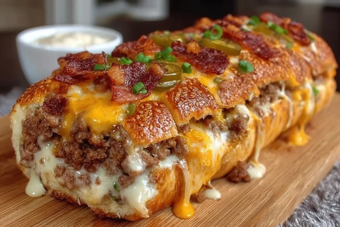 Savory Garbage Bread filled with assorted ingredients for a delightful meal