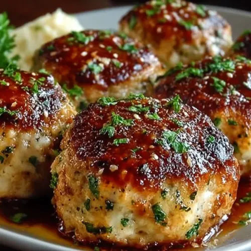 Delicious Garlic Parmesan Meatloaves served with a side of vegetables