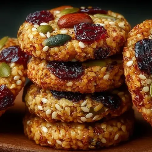 Healthy oat cookies made with dried fruit and nuts