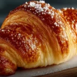 Freshly baked croissants with golden flaky layers.