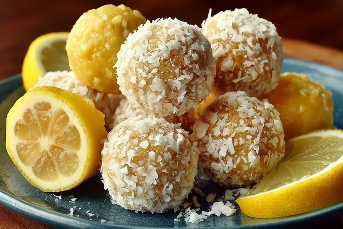 Lemon Coconut Protein Power Balls for healthy snacking