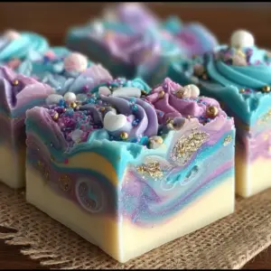 Make Mermaid Candy Fudge with white chocolate and sprinkles—an easy, colorful treat perfect for parties and magical moments!