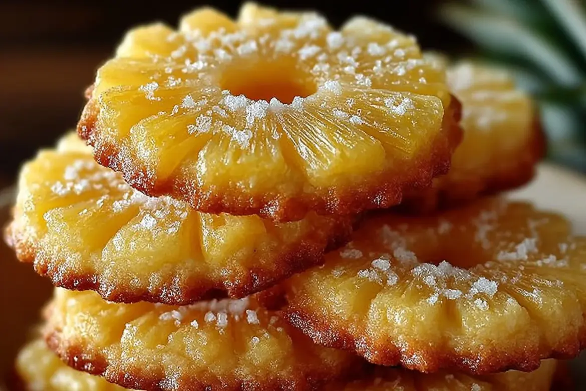 Delicious Pineapple Upside Down Cookies on a plate ready to be enjoyed