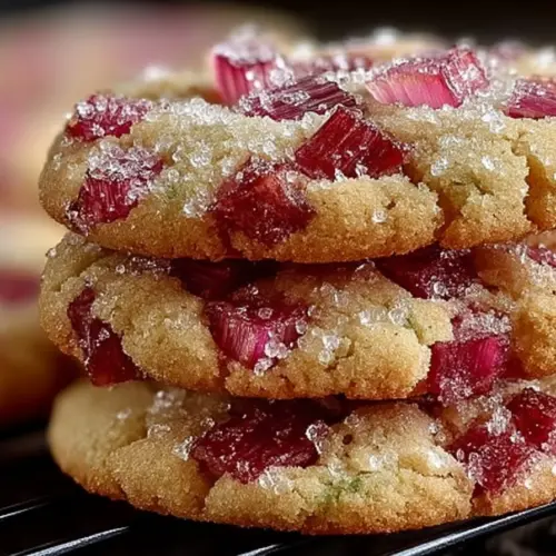 Delicious Rhubarb Shortbread Cookies arranged on a plate