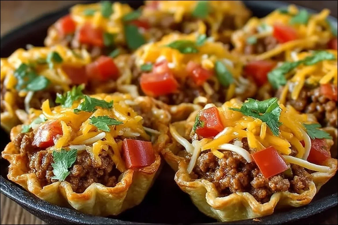 Plate of homemade Taco Ranch Bites garnished with fresh herbs