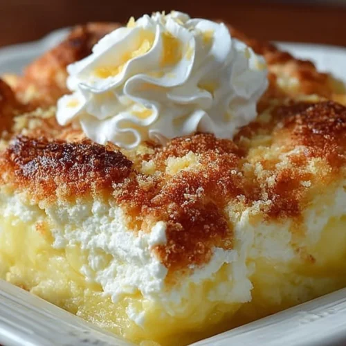 Delicious lemon cream cheese dump cake made with 4 simple ingredients