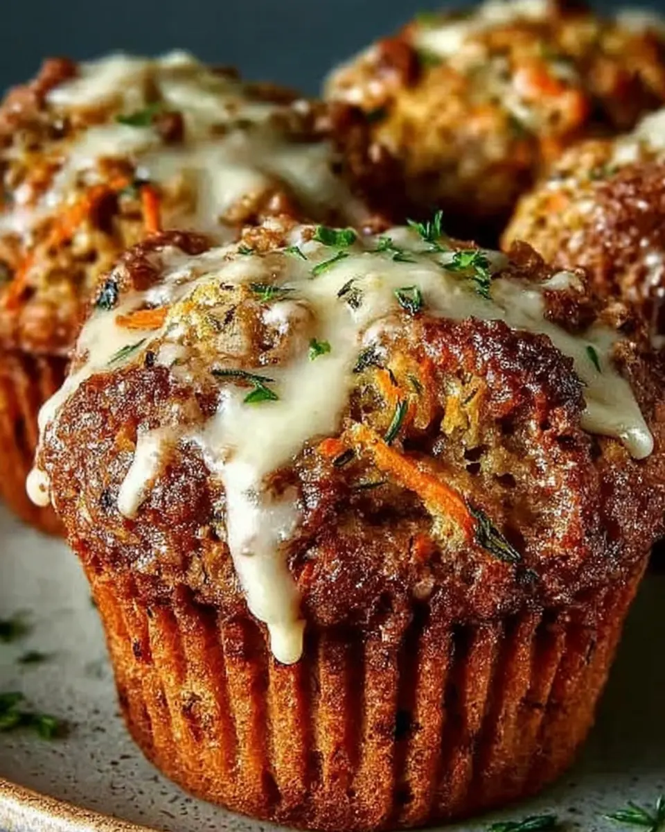 Freshly baked carrot cake zucchini muffins on a cooling rack