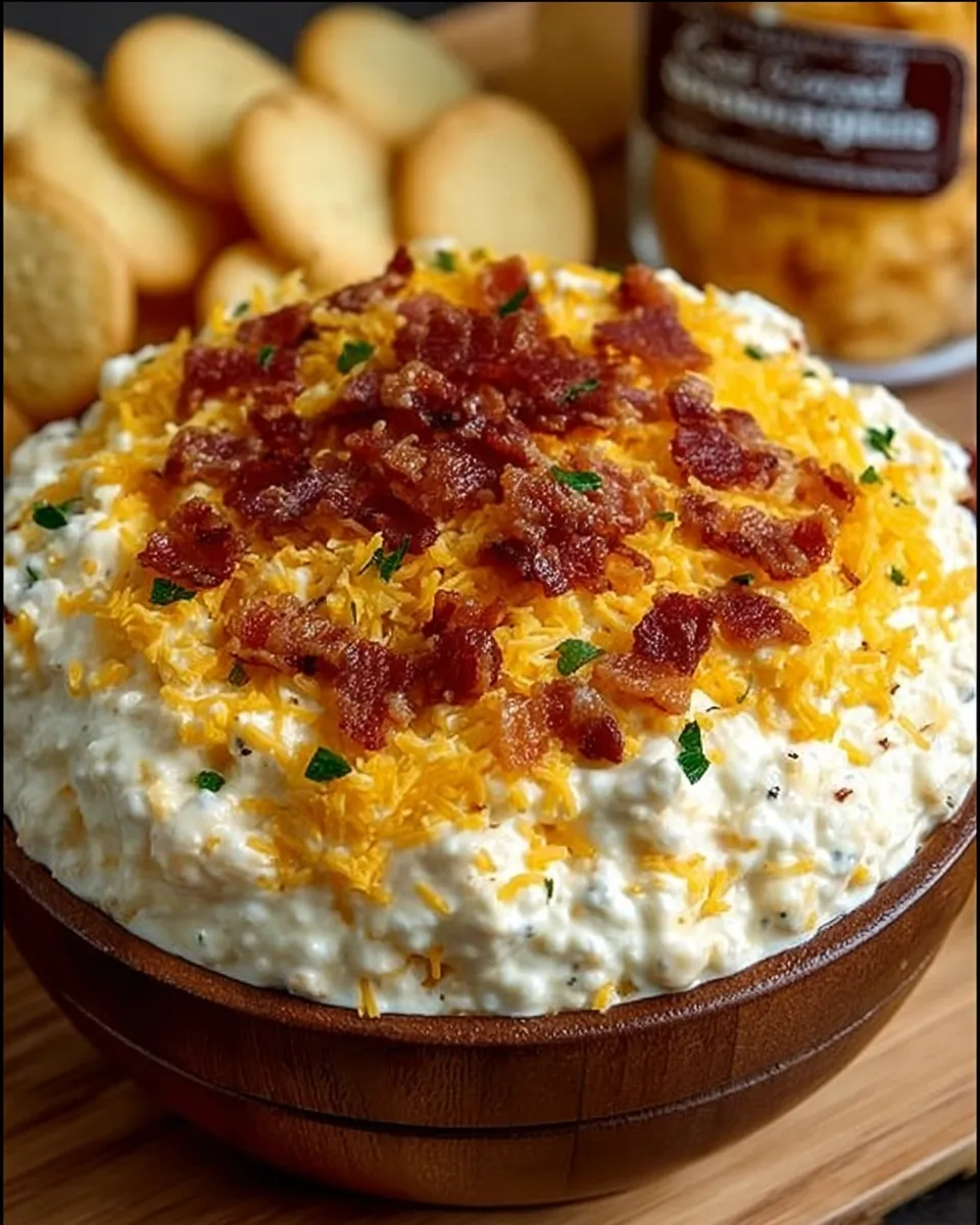 ## Introduction

Get ready to meet your new party favorite! Cheddar Ranch “Crack” Dip is the epitome of creamy, cheesy, and oh-so-irresistible snacking. This dip practically disappears as soon as it hits the table—seriously, don’t blink! I first encountered this recipe at a family get-together, and by the end of the night, people were using chips as spoons just to get every last bit. What makes this dip so special? It brings together the rich tang of cheddar cheese, the classic coolness of ranch, and the savory goodness of bacon in one simple, crowd-pleasing bowl. Whether you’re planning for game day, family movie night, or a friend-filled potluck, this dip has an effortless magic about it. If you love recipes like my reader-favorite Buffalo Chicken Dip, you’ll appreciate how easily this comes together. So grab your favorite bag of chips and get ready to dip into something truly delicious!

## What is Cheddar Ranch "Crack" Dip?

Have you ever wondered why some recipes earn quirky names that instantly grab your attention? “Crack” Dip is one of those dishes that has folks talking and coming back for seconds—and thirds! Where did the name come from? Probably from the fact that once you start eating, it’s oh-so-hard to stop. This creamy dip combines all the good stuff: cheese, bacon, ranch, and sour cream—need I say more? They say the way to a man’s heart is through his stomach, and I’d say this recipe has a direct route! Ready to see what all the hype is about? Give it a try, and see if you can resist its charm.

## Why You’ll Love This

The main star of this dip is its unbeatable creamy, cheesy richness. It strikes the perfect balance between bold flavor and effortless preparation. Instead of spending big bucks on store-bought premade dips, you can whip up a big bowl of Cheddar Ranch “Crack” Dip in just minutes (with even better flavor!). Loaded with real bacon, tangy ranch, and piles of shredded cheddar, every bite is like a flavor explosion. The savory, salty, and cool combination is unbeatable.

As a bonus, making it at home allows you to tweak the flavors to your liking and use high-quality ingredients. Compared to recipes like my Loaded Potato Skins, this dip delivers all the big flavors with half the hassle. Whether you serve it at parties, picnics, or casual gatherings, this dip promises to steal the show. Gather your ingredients and invite your loved ones to dig in—you’ll be the host with the most!

## How to Make

### Quick Overview

One bowl, five minutes, and four simple ingredients—that’s all it takes to make Cheddar Ranch “Crack” Dip! This dish is beloved for its ultra-creamy texture, tangy ranch flavor, real bits of bacon, and melted cheddar throughout. With zero baking required and just a few steps to follow, it’s truly the definition of easy comfort food. Trust that you’ll get from start to finish in under 10 minutes, leaving plenty of time to kick back and enjoy the party.

### Ingredients

* 16 ounces sour cream (full-fat or light, based on preference)
* 1 ounce packet dry ranch dressing mix
* 3 ounces cooked bacon bits (store-bought or homemade)
* 1 1/2 cups shredded cheddar cheese (mild or sharp)

### Step-by-Step

1. In a medium mixing bowl, add the entire 16-ounce container of sour cream.
2. Sprinkle in the ranch dressing mix. Stir until the ranch powder is fully incorporated and the mixture is smooth.
3. Add the cooked bacon bits and shredded cheddar cheese.
4. Using a spatula or large spoon, mix everything together until all ingredients are evenly distributed.
5. Chill the dip in the refrigerator for at least 30 minutes to allow the flavors to meld (if you have the time; it’s delicious straight away too!).
6. Serve cold alongside chips, crackers, or fresh veggies.

## What to Serve Cheddar Ranch "Crack" Dip With

Pair this dip with sturdy potato chips, corn chips (like scoopable tortilla chips), or crispy pretzel rods for the ultimate crunch. Fresh-cut veggies—carrot sticks, celery, bell peppers, cucumbers—make for a deliciously crisp and nutritious partner. For more variety, offer pita chips, toasted baguette slices, or even drizzle the dip over baked potatoes or loaded nachos for a decadent twist. Need drinks? A chilled beer or sparkling lemonade pairs perfectly!

## Top Tips for Perfecting

* For the best flavor and texture, use freshly shredded cheddar cheese instead of bagged pre-shredded.
* Swap bacon bits for crumbled cooked turkey bacon or a plant-based alternative to make it vegetarian.
* Don’t skip the chilling time—it really lets the flavors develop and thicken.
* Customize with add-ins like finely chopped green onions, diced jalapeños, or a dash of hot sauce.
* Taste test before serving and adjust with extra ranch mix, salt, or pepper if needed—but go easy, as the ranch mix is already seasoned.
* Avoid overmixing, which can break down the creamy texture and make the dip runny.

## Storing and Reheating Tips

Cheddar Ranch “Crack” Dip keeps well in the refrigerator for up to 4 days. Store leftovers in an airtight container to keep flavors fresh. Give it a stir before serving again, as some separation may occur. While this dip is best served cold, you can gently microwave it in a microwave-safe bowl in short intervals (stirring between each) if you prefer a warm, melty style. Freezing isn’t recommended, as the sour cream may separate and become grainy, but this dip is so popular you likely won’t have leftovers anyway!

## FAQs

**How long can Cheddar Ranch “Crack” Dip sit out at a party?**
To keep it food-safe, don’t leave the dip at room temperature for more than 2 hours. After that, refrigerate any leftovers promptly.

**Can I use Greek yogurt instead of sour cream?**
Absolutely! Greek yogurt is a great substitute if you prefer a lighter, slightly tangy flavor profile.

**Is this dip gluten-free?**
Yes, this recipe is naturally gluten-free, but check your brand of ranch seasoning to be certain.

**Can I make this ahead of time?**
Definitely. Prepare the dip the night before, cover, and refrigerate. The flavors only get better as it sits.

**What are some other cheeses I can use?**
Feel free to swap cheddar with Monterey Jack, pepper jack, or a Mexican blend for a different twist!

## Conclusion

Cheddar Ranch “Crack” Dip isn’t just another appetizer—it’s a guaranteed hit for any occasion. With a handful of easy ingredients, a simple stir, and a few minutes of your time, you’ll have a rich, flavorful dip that will keep everyone coming back for more. Perfect for parties, game days, or a fun family snack night, this recipe delivers all the creamy, cheesy goodness you could want. Try it out at your next get-together, and don’t be surprised if it disappears in record time. Happy dipping!
