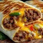 Air fryer cheeseburger wraps with lettuce, cheese, and burger filling