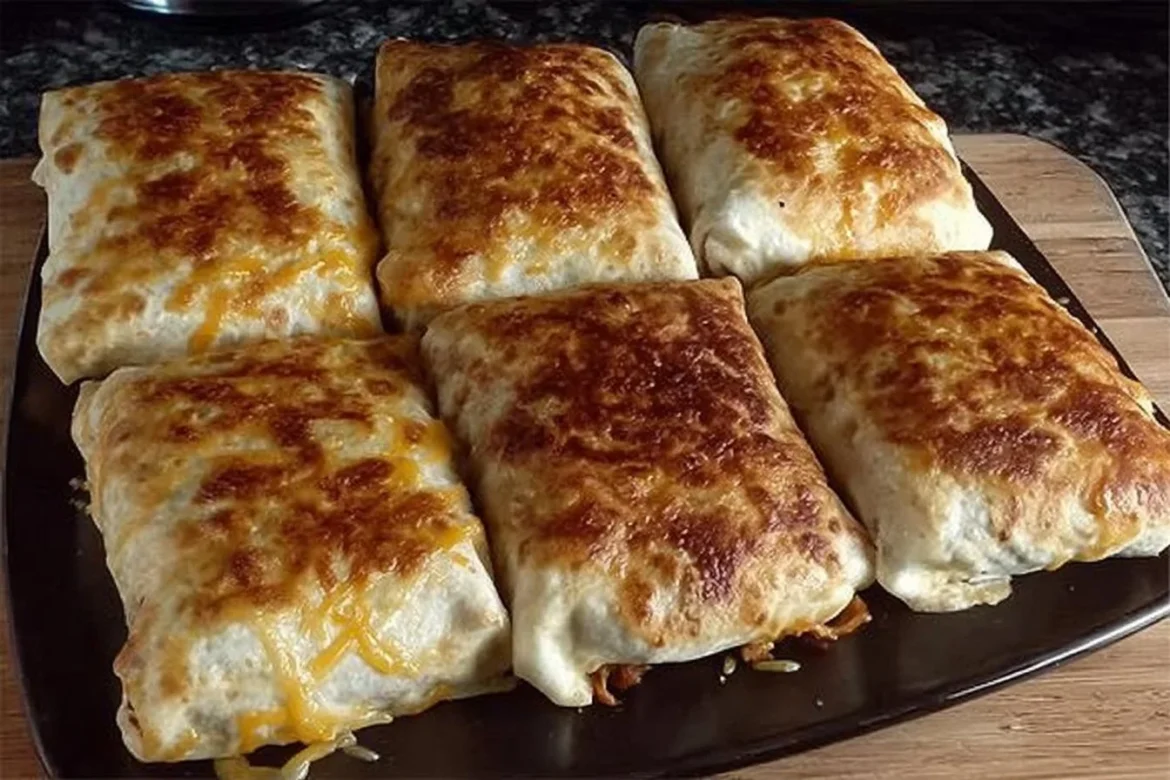 Golden baked chicken chimichangas served with salsa and guacamole.