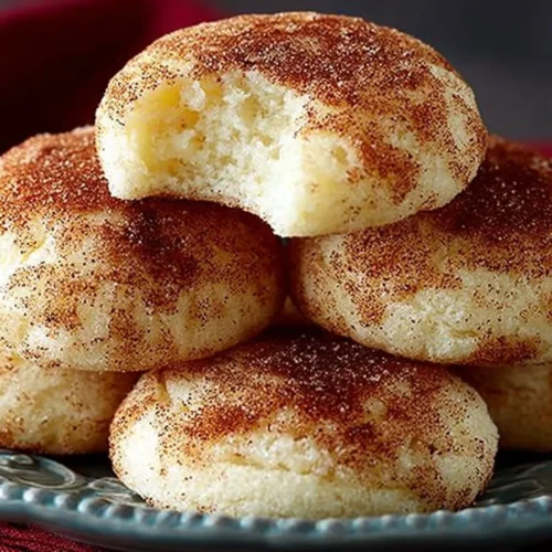 Delicious freshly baked snickerdoodles cookies with cinnamon sugar coating