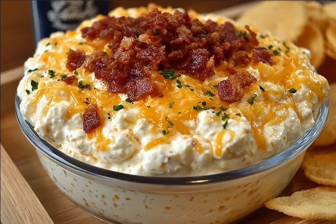 Delicious Cheddar Ranch Dip served in a bowl with fresh veggies