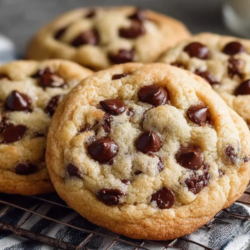 Delicious chewy chocolate chip cookies fresh out of the oven.