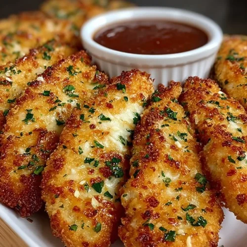 Crispy buttered ranch chicken served on a plate with garnishes.