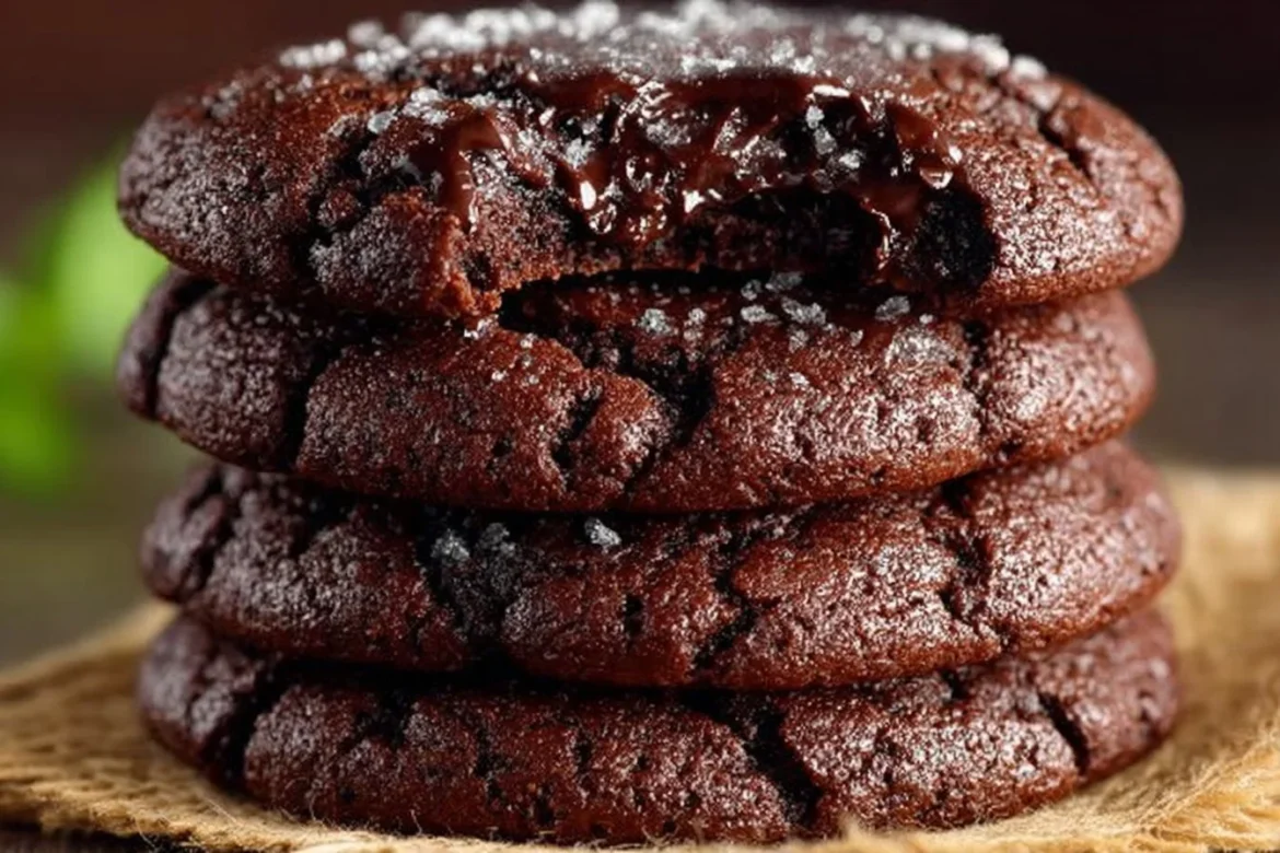 Delicious dark chocolate brown sugar cookies on a plate
