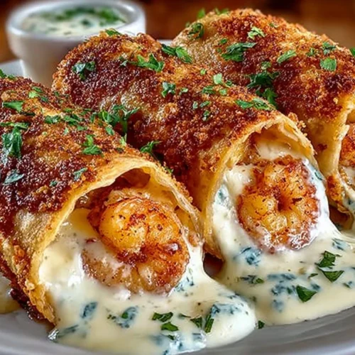 Deep-Fried Shrimp Alfredo Burrito Bites appetizer platter