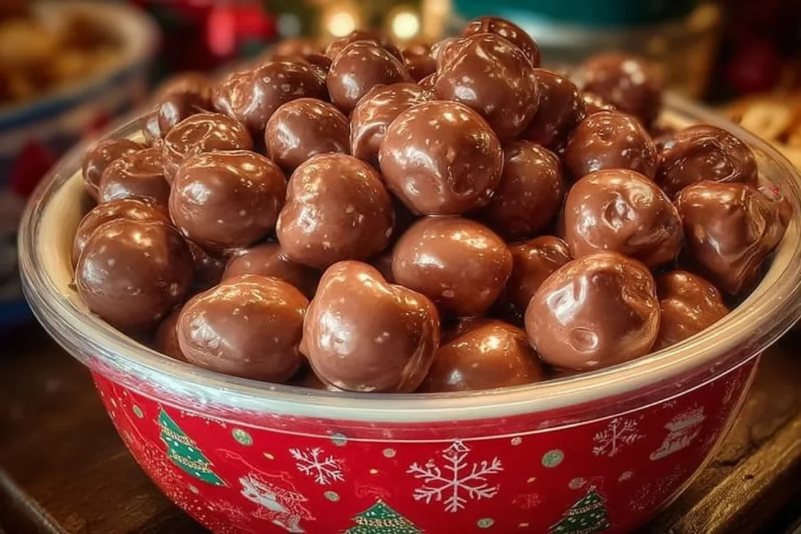 Delicious chocolate rice krispie balls on a plate