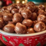 Delicious chocolate rice krispie balls on a plate
