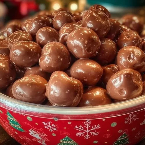 Delicious chocolate rice krispie balls on a plate