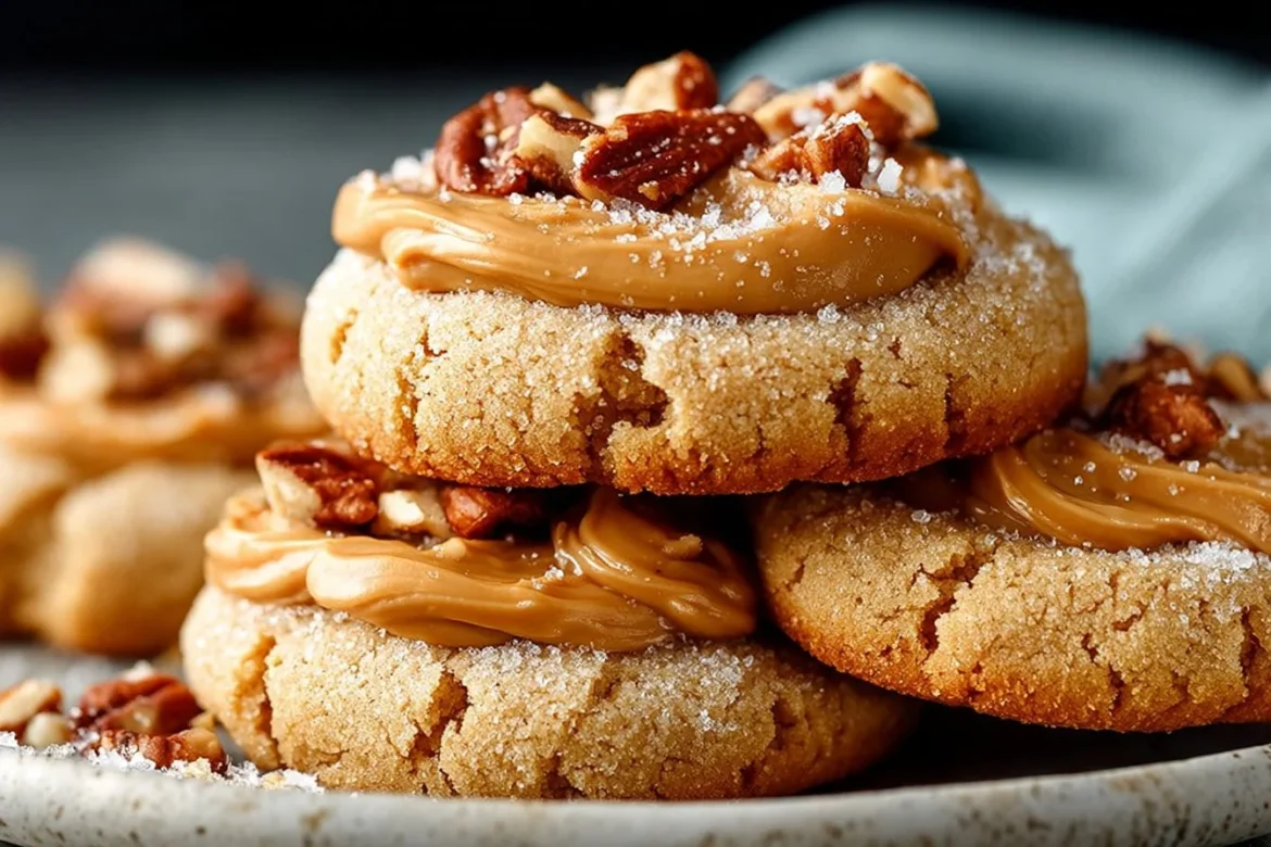 Delicious frosted peanut butter cookies on a white plate