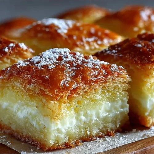 Delicious Gooey Butter Cake Bars with a rich, buttery texture and gooey filling.
